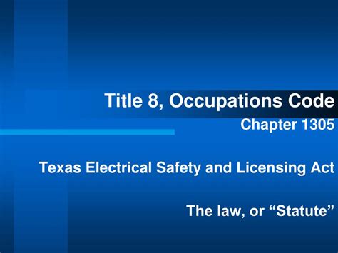 texas electrical occupation code